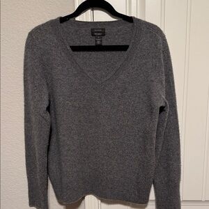 Halogen Gray V-Neck Sweater